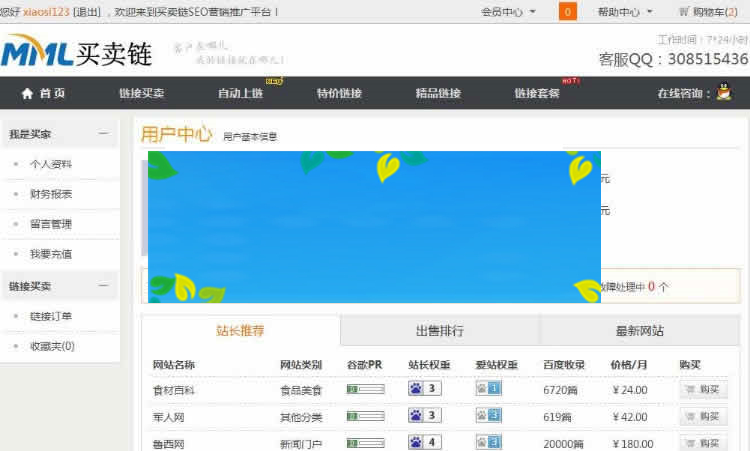 ThinkPHP仿Alivv友情链接交易系统平台网站源码插图(1)