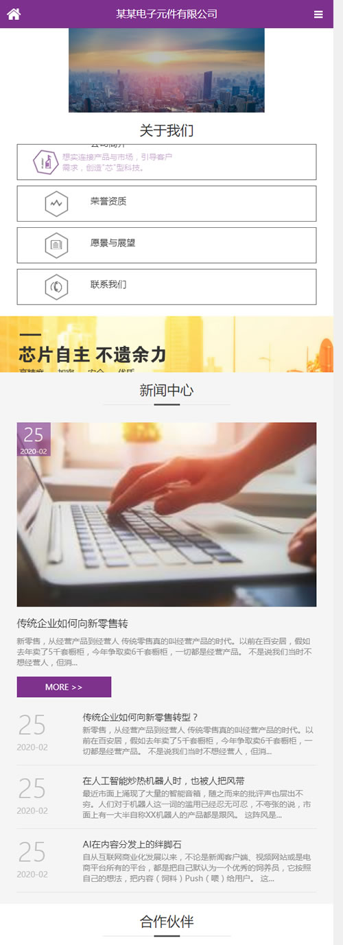 (自适应手机版)响应式电子芯片研发设计类网站源码 HTML5电子元件织梦模板插图(1)