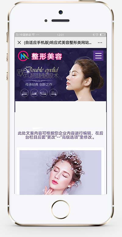 响应式医疗美容整形医院网站模板(自适应手机移动端)插图(1)