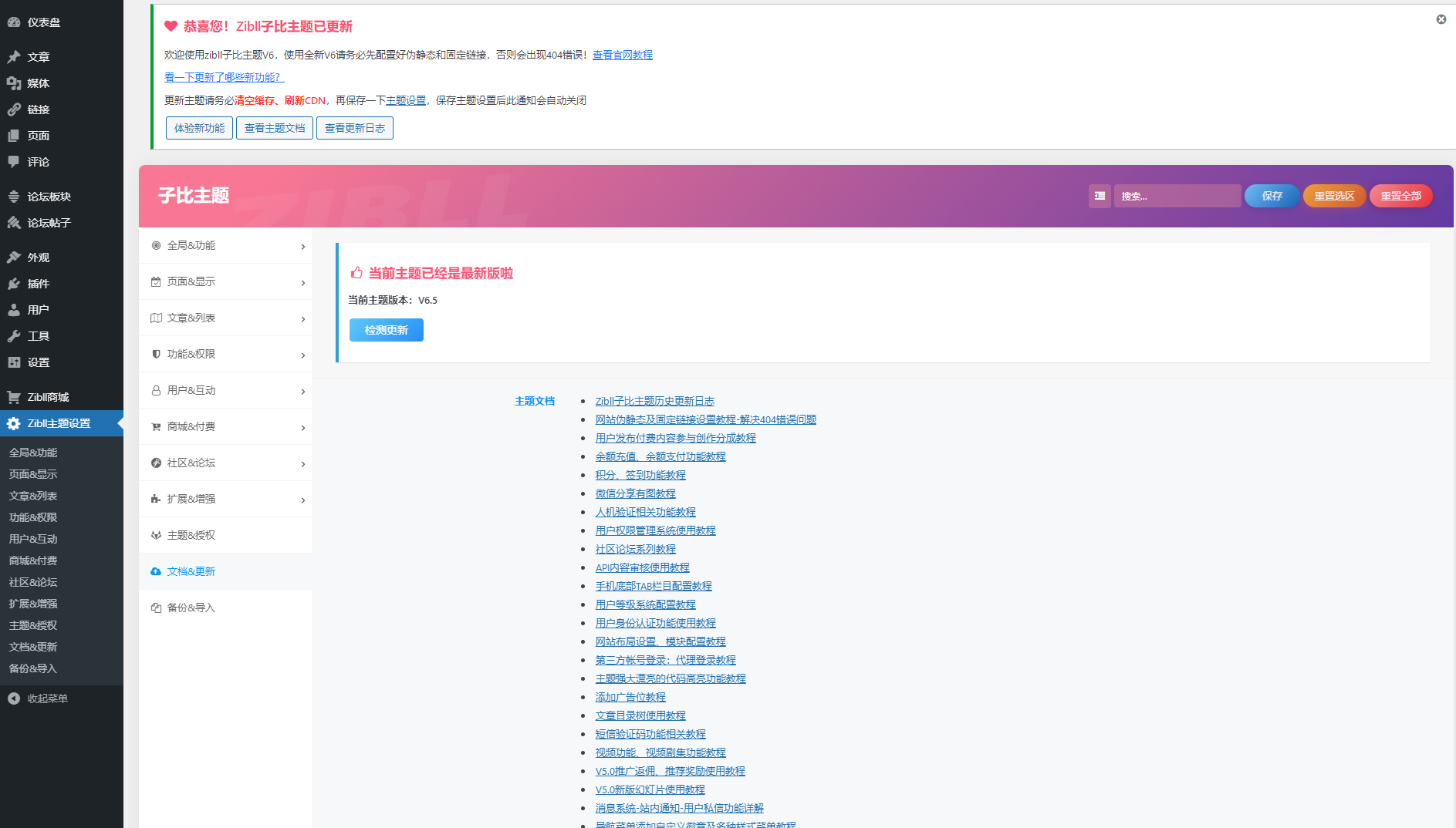 wordpress主题破解版本Zibll子比主题V6.5最新完美破解版插图(1)