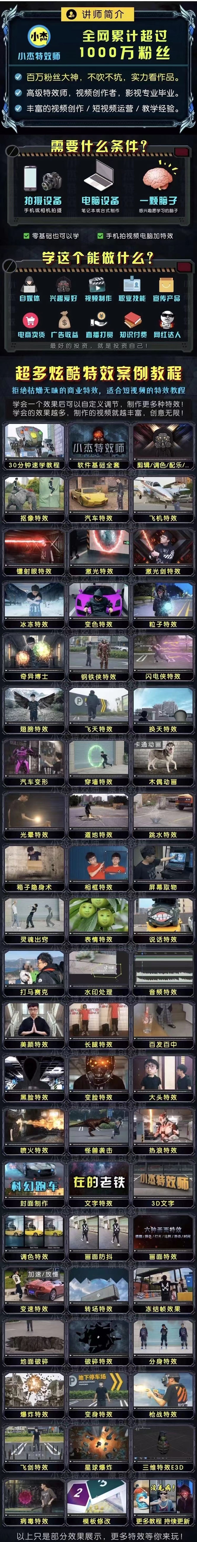 1000w粉丝大佬的特效课·从零快速学特效视频，快速入门（软件+教程+素材）插图