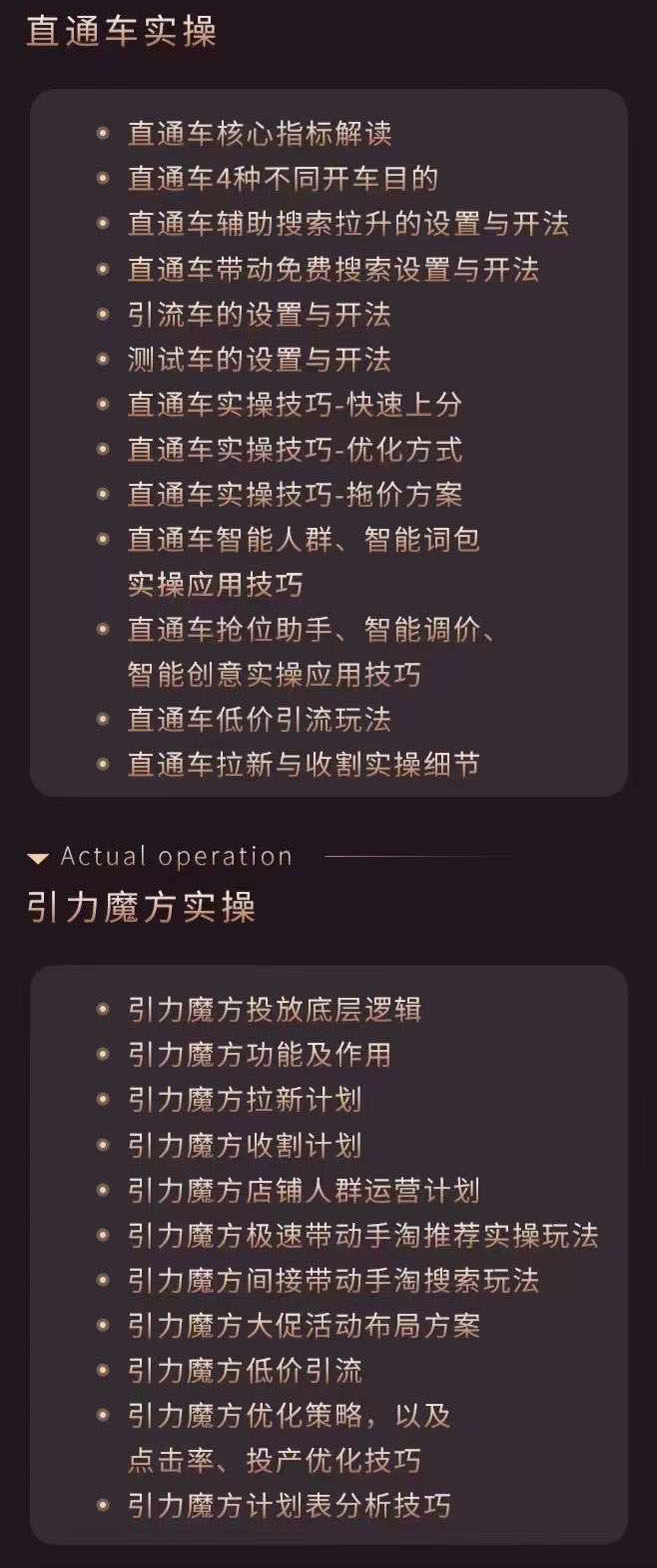 淘系付费工具实战课程【直通车、引力魔方】战略优化，实操演练（价值1299）插图(2)
