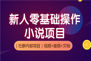 新人零基础操作小说项目，轻松过万（社群内部项目）