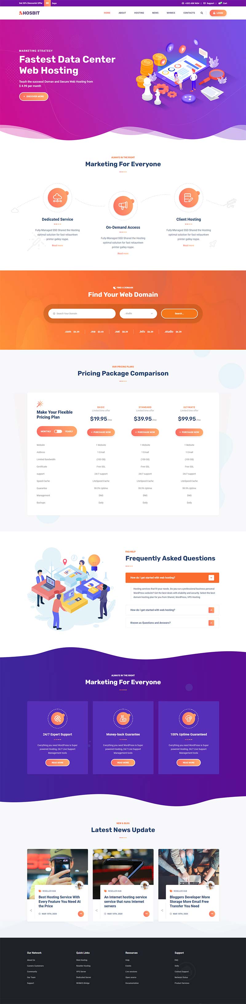 云主机域名服务网站HTML5静态网站模板插图