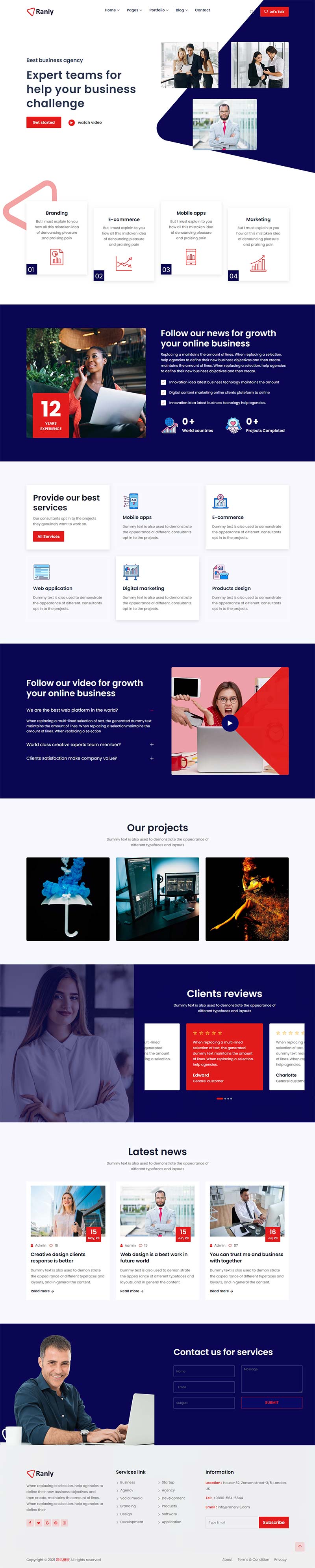 多用途的商业服务公司网站HTML模板插图