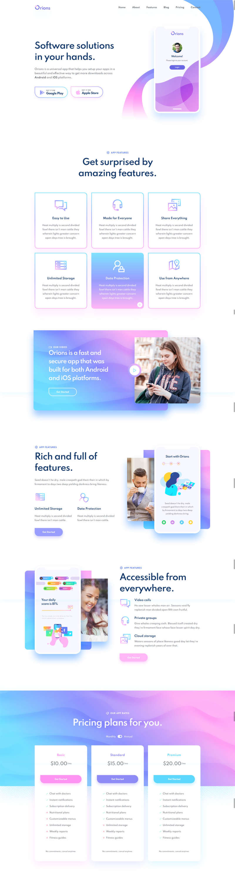 响应式app应用程序网页模板插图