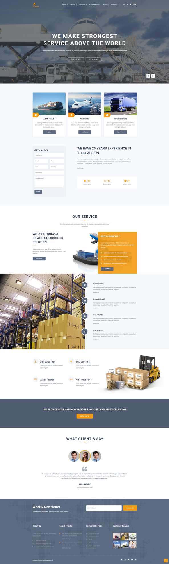 响应式html运输物流网站前端模板