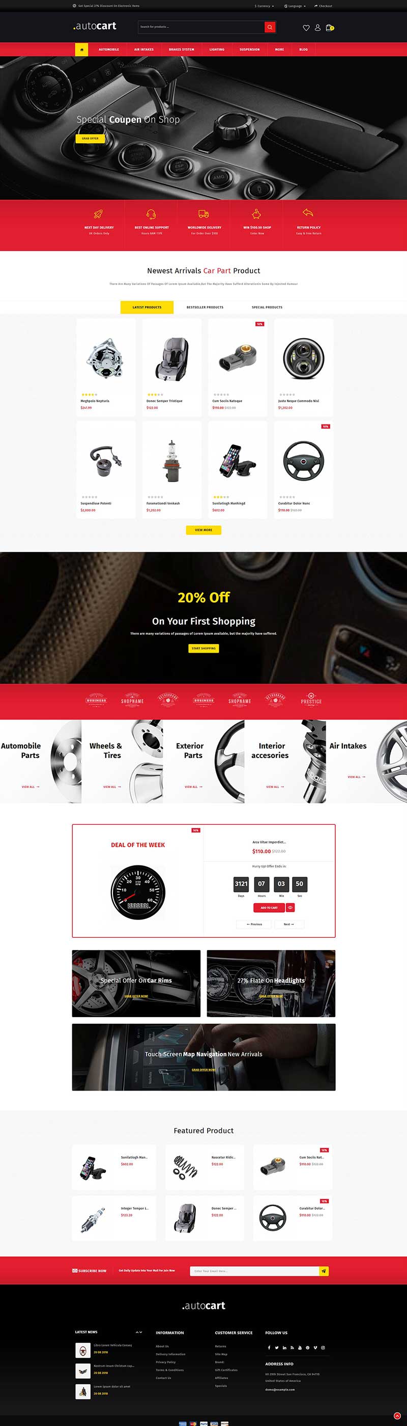 高端大气的html汽车零件电商网站模板插图