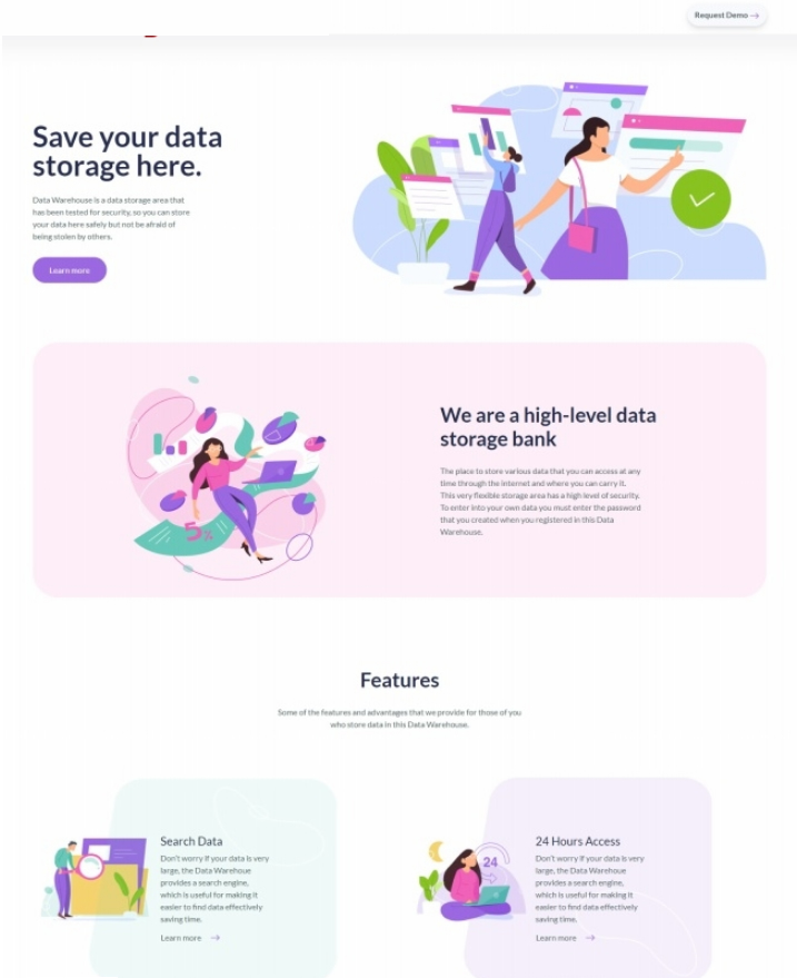 数据存储服务公司网站模板插图