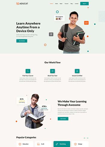 响应式在线课程教育网页模板
