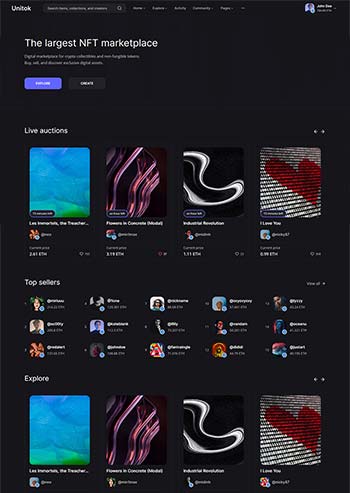 图片数字市场交易平台html模板