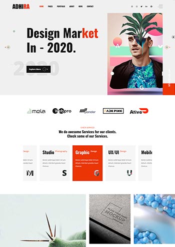 创意的企业宣传主题网站HTML模板