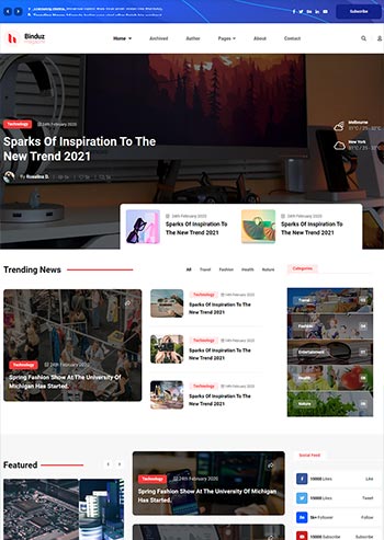 多用途的行业资讯博客网页模板