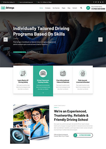 绿色汽车驾校培训企业官网静态HTML模板