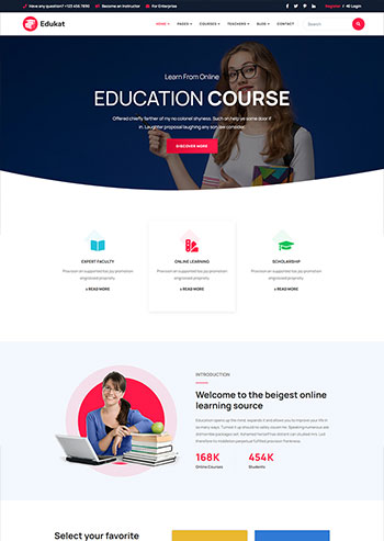 响应式教育课程培训学习类官网静态html模板