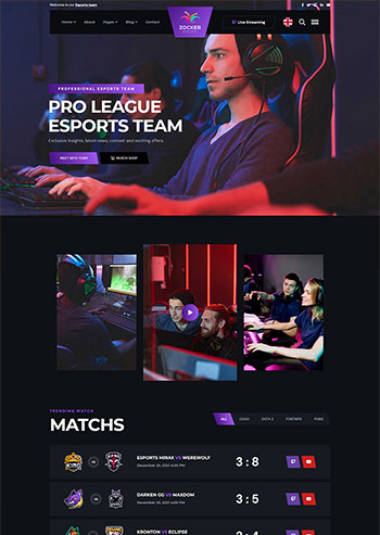 黑色风格电子竞技游戏官网HTML静态模板