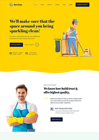 临时工清洁保洁家政公司静态html网站模板