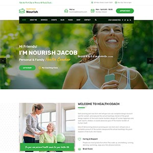 绿色的健康指导生活服务HTML5网站模板