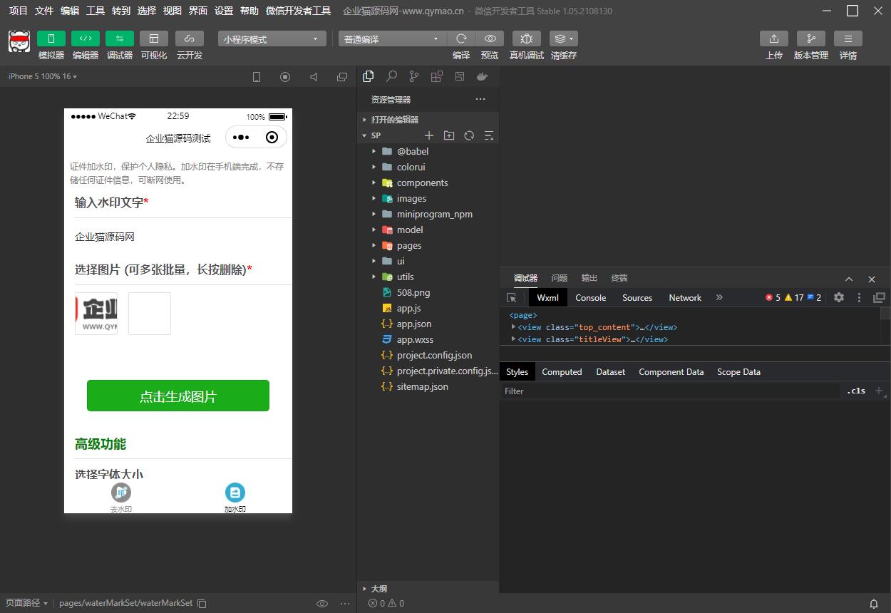 短视频去水印和图片加水印生成微信小程序源码插图(1)
