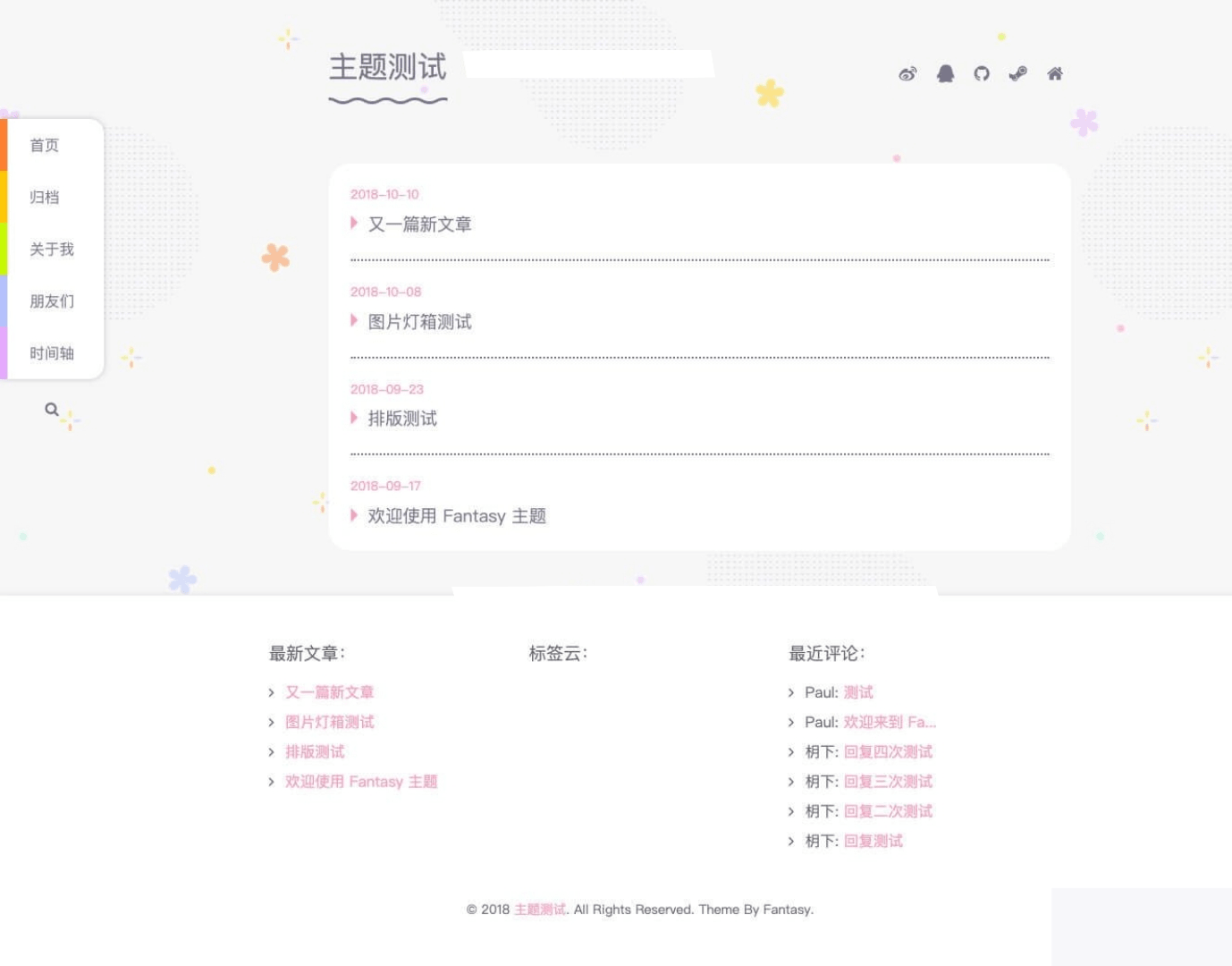 Typecho主题模板 清新风格Fantasy博客模板源码插图